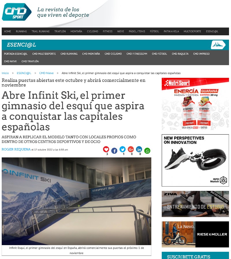 Abre Infinit Ski, el primer gimnasio del esquí que aspira a conquistar las capitales españolas
